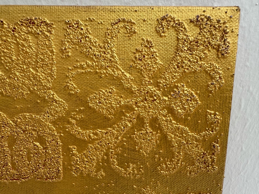 Gerrit Greve (1948-2024, Cardiff by the Sea, CA) Original Mixed Media Icon Series Acrylic Painting On Canvas Titled 'The Promise' 2001 Signed Verso 24' X 24' Estimate $1,000-$2,000 [Photo 5]