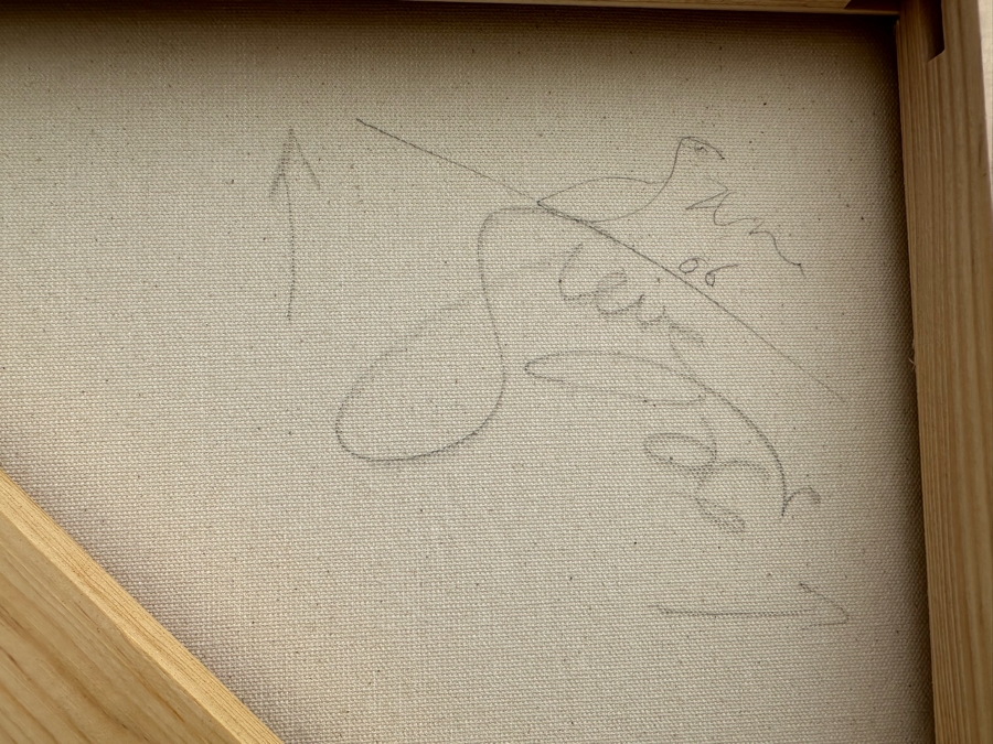 Gerrit Greve (1948-2024, Cardiff by the Sea, CA) Original Mixed Media Sand Acrylic Painting On Canvas Titled 'Rain On The River' 2006 Signed Verso 3' X 5' Estimate $1,500-$3,000 [Photo 10]