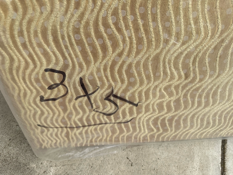 Gerrit Greve (1948-2024, Cardiff by the Sea, CA) Original Mixed Media Sand Acrylic Painting On Canvas Titled 'Rain On The River' 2006 Signed Verso 3' X 5' Estimate $1,500-$3,000 [Photo 3]