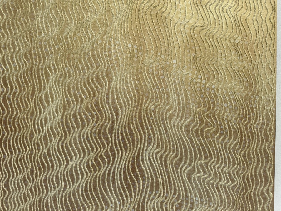 Gerrit Greve (1948-2024, Cardiff by the Sea, CA) Original Mixed Media Sand Acrylic Painting On Canvas Titled 'Rain On The River' 2006 Signed Verso 3' X 5' Estimate $1,500-$3,000 [Photo 5]