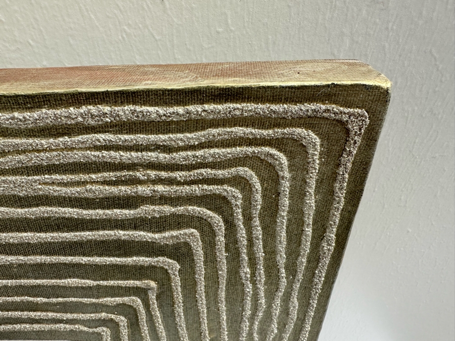 Gerrit Greve (1948-2024, Cardiff by the Sea, CA) Original Mixed Media Sand Acrylic Painting On Canvas Titled 'Rain On The River' 2006 Signed Verso 5' X 40' Estimate $1,500-$3,000 [Photo 5]