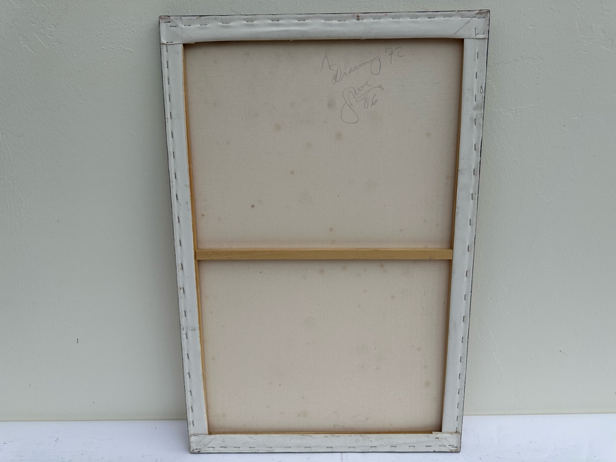 Gerrit Greve (1948-2024, Cardiff by the Sea, CA) Original Mixed Media Sand Acrylic Painting On Canvas Titled 'Dreaming 72' 2006 Signed Verso 24' X 36' Estimate $1,000-$2,000 [Photo 6]