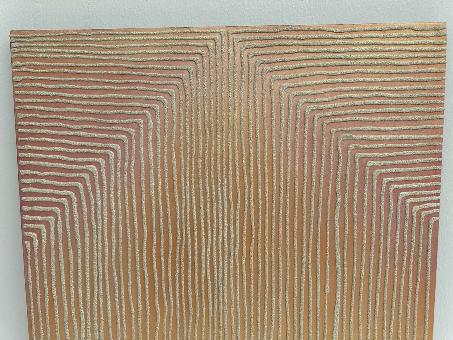 Gerrit Greve (1948-2024, Cardiff by the Sea, CA) Original Mixed Media Sand Acrylic Painting On Canvas Titled 'Dreaming 72' 2006 Signed Verso 24' X 36' Estimate $1,000-$2,000 [Photo 3]