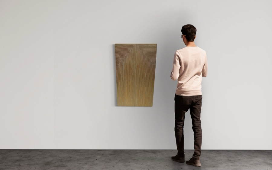 Gerrit Greve (1948-2024, Cardiff by the Sea, CA) Original Mixed Media Sand Acrylic Painting On Canvas Titled 'Dreaming 72' 2006 Signed Verso 24' X 36' Estimate $1,000-$2,000 [Photo 2]