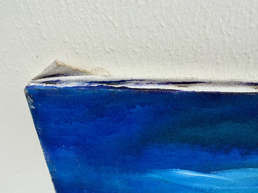 Gerrit Greve (1948-2024, Cardiff by the Sea, CA) Original Abstract Ocean Waves Acrylic Painting On Canvas Titled 'Ocean #5' Signed Verso 40' X 30' Estimate $1,000-$2,000 (Updated Size) [Photo 6]