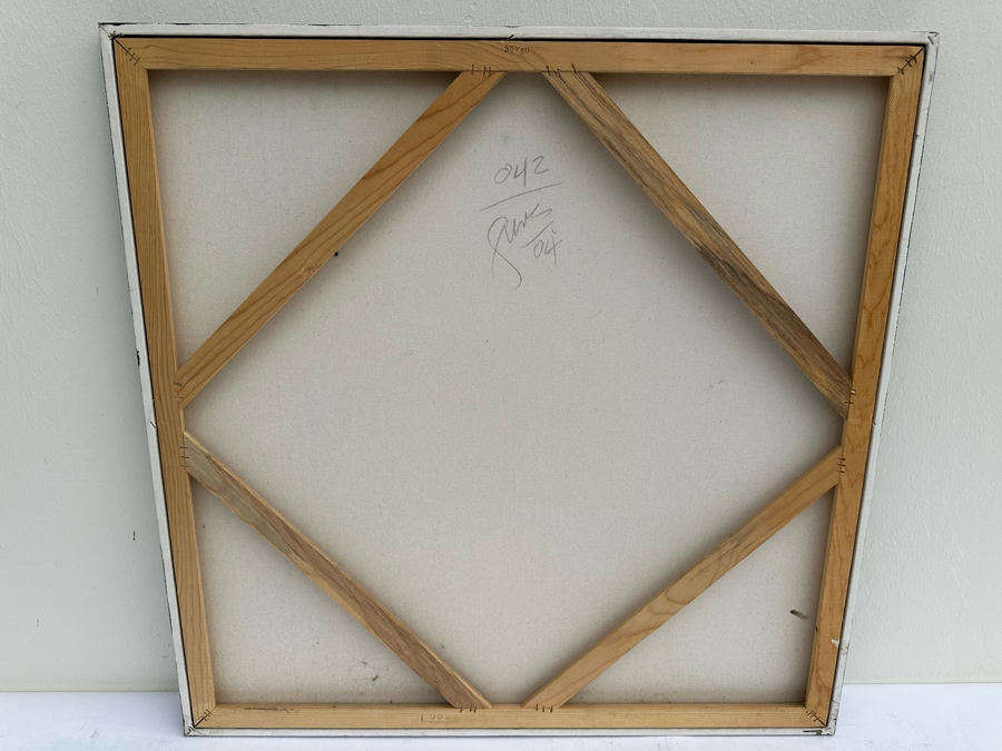 Gerrit Greve (1948-2024, Cardiff by the Sea, CA) Original Abstract Plein Air Landscape Trees Acrylic Painting On Canvas 2004 Signed Verso 36' X 36' Estimate $1,000-$2,000 [Photo 6]