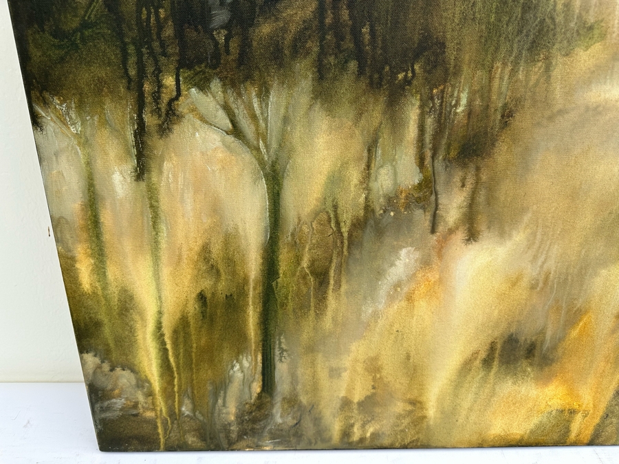 Gerrit Greve (1948-2024, Cardiff by the Sea, CA) Original Abstract Plein Air Landscape Trees Acrylic Painting On Canvas 2004 Signed Verso 36' X 36' Estimate $1,000-$2,000 [Photo 5]