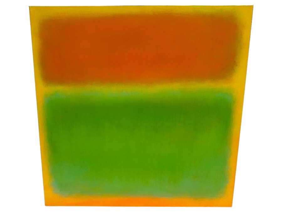 Gerrit Greve (1948-2024, Cardiff by the Sea, CA) Original Modernist Abstract Color Field Acrylic Painting On Canvas In Manner Of Mark Rothko 2019 Signed Verso 36' X 36' Estimate $1,000-$2,000 [Photo 1]