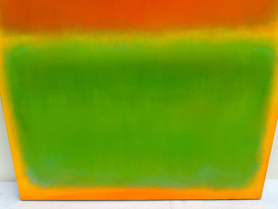 Gerrit Greve (1948-2024, Cardiff by the Sea, CA) Original Modernist Abstract Color Field Acrylic Painting On Canvas In Manner Of Mark Rothko 2019 Signed Verso 36' X 36' Estimate $1,000-$2,000 [Photo 4]