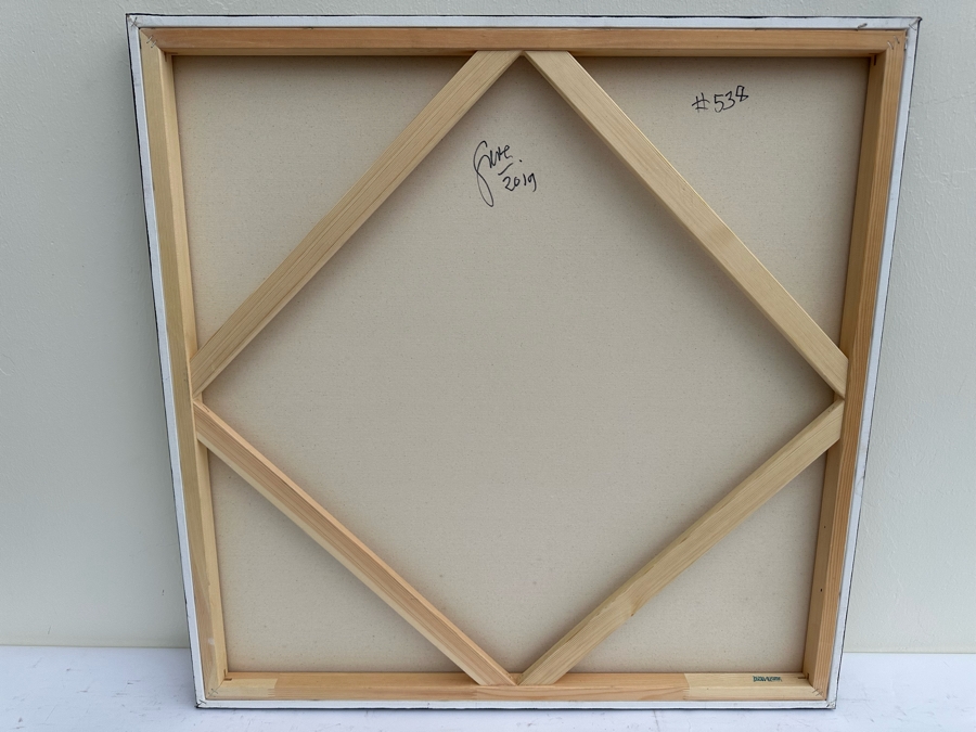 Gerrit Greve (1948-2024, Cardiff by the Sea, CA) Original Modernist Abstract Color Field Acrylic Painting On Canvas In Manner Of Mark Rothko 2019 Signed Verso 36' X 36' Estimate $1,000-$2,000 [Photo 7]