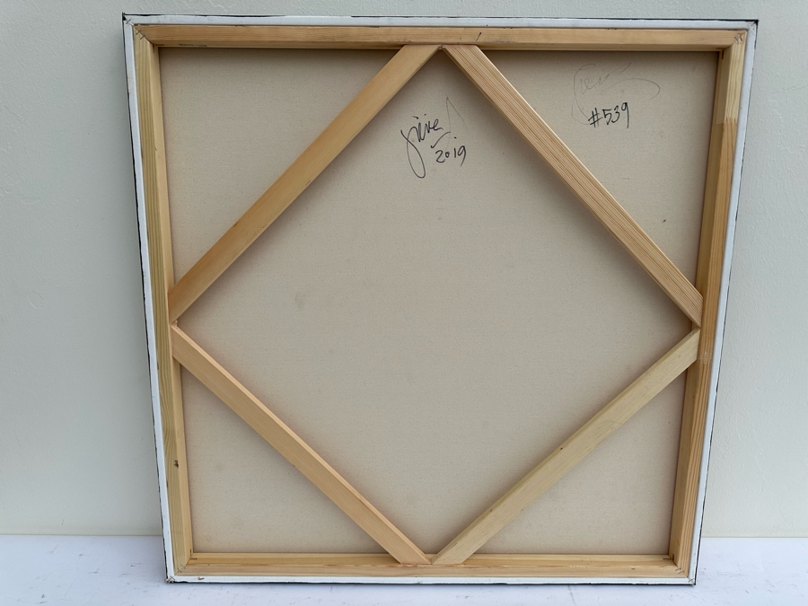 Gerrit Greve (1948-2024, Cardiff by the Sea, CA) Original Modernist Abstract Color Field Acrylic Painting On Canvas In Manner Of Mark Rothko 2019 Signed Verso 36' X 36' Estimate $1,000-$2,000 [Photo 6]