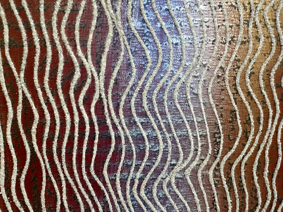 Gerrit Greve (1948-2024, Cardiff by the Sea, CA) Original Mixed Media Sand Acrylic Painting On Canvas 2007 Signed Verso 12' X 48' Estimate $1,000-$2,000 [Photo 4]