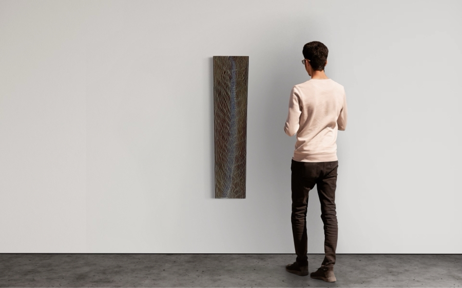 Gerrit Greve (1948-2024, Cardiff by the Sea, CA) Original Mixed Media Sand Acrylic Painting On Canvas 2007 Signed Verso 12' X 48' Estimate $1,000-$2,000 [Photo 2]