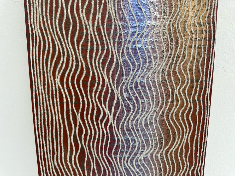 Gerrit Greve (1948-2024, Cardiff by the Sea, CA) Original Mixed Media Sand Acrylic Painting On Canvas 2007 Signed Verso 12' X 48' Estimate $1,000-$2,000 [Photo 5]