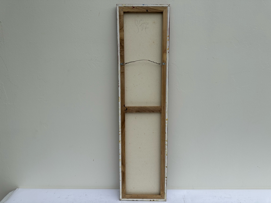 Gerrit Greve (1948-2024, Cardiff by the Sea, CA) Original Mixed Media Sand Acrylic Painting On Canvas 2007 Signed Verso 12' X 48' Estimate $1,000-$2,000 [Photo 8]