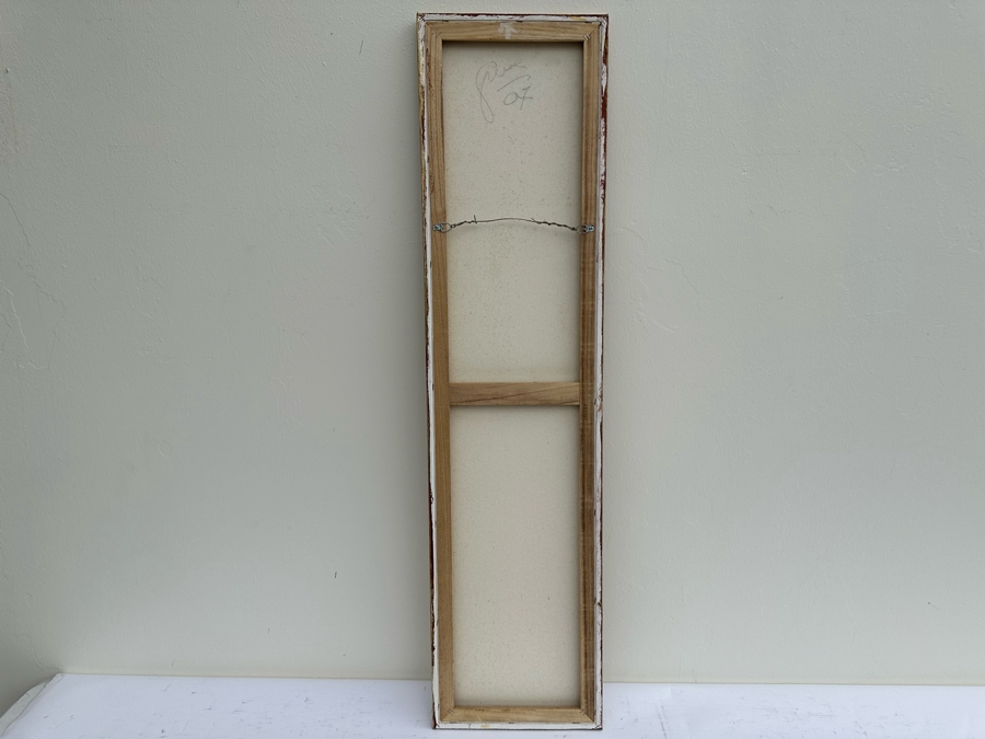 Gerrit Greve (1948-2024, Cardiff by the Sea, CA) Original Mixed Media Sand Acrylic Painting On Canvas 2007 Signed Verso 12' X 48' Estimate $1,000-$2,000 [Photo 7]