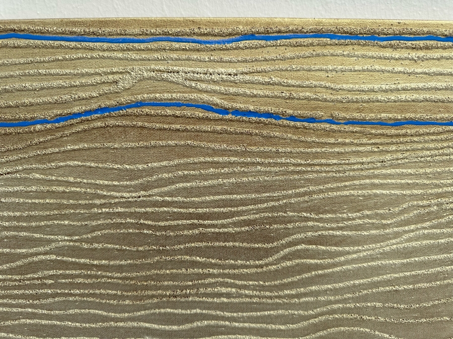 Gerrit Greve (1948-2024, Cardiff by the Sea, CA) Original Abstract Mixed Media Sand Acrylic Painting On Canvas Unsigned 30' X 30' Estimate $1,000-$2,000 [Photo 3]