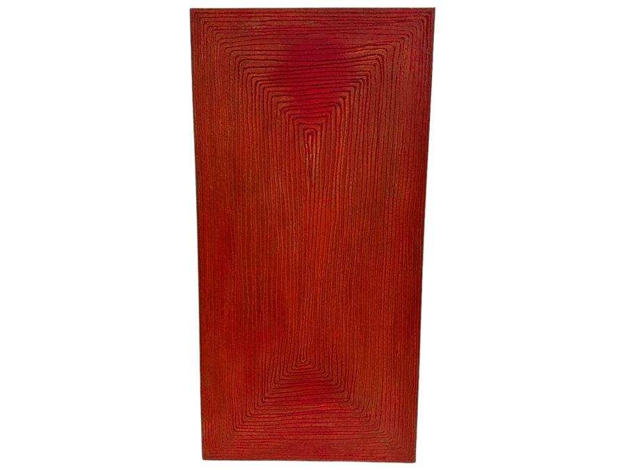 Gerrit Greve (1948-2024, Cardiff by the Sea, CA) Original Abstract Mixed Media Sand Acrylic Painting On Canvas 2006 Signed Verso 12' X 48' Estimate $1,000-$2,000