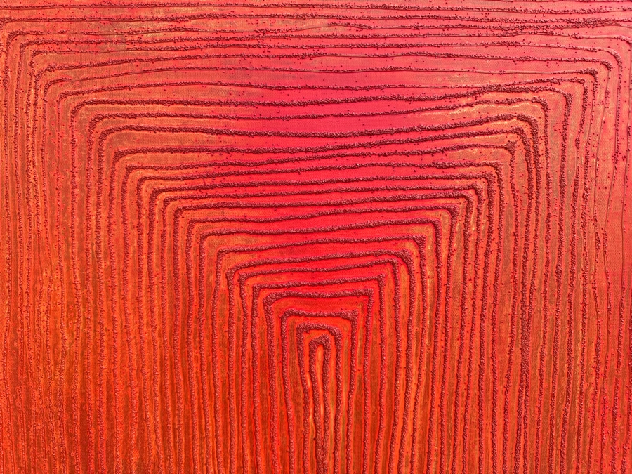 Gerrit Greve (1948-2024, Cardiff by the Sea, CA) Original Abstract Mixed Media Sand Acrylic Painting On Canvas 2006 Signed Verso 12' X 48' Estimate $1,000-$2,000 [Photo 4]