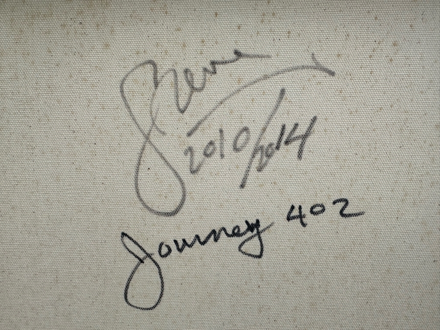 Gerrit Greve (1948-2024, Cardiff by the Sea, CA) Original Abstract Acrylic Painting On Canvas Titled 'Journey 402' 2010 Signed Verso 18' X 36' Estimate $1,000-$2,000 [Photo 9]