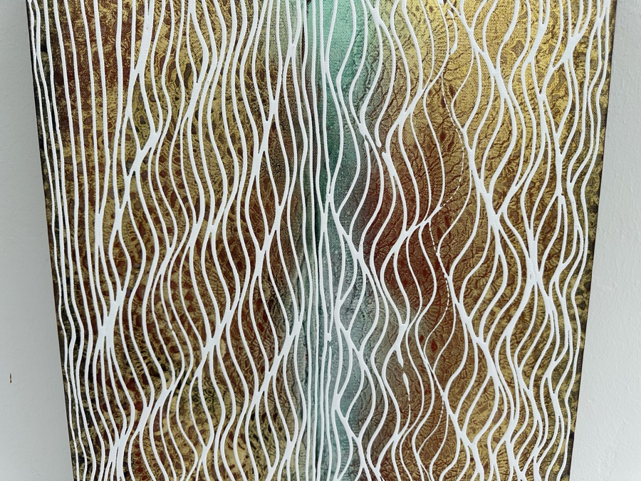 Gerrit Greve (1948-2024, Cardiff by the Sea, CA) Original Abstract Acrylic Painting On Canvas Titled 'Journey 402' 2010 Signed Verso 18' X 36' Estimate $1,000-$2,000 [Photo 6]