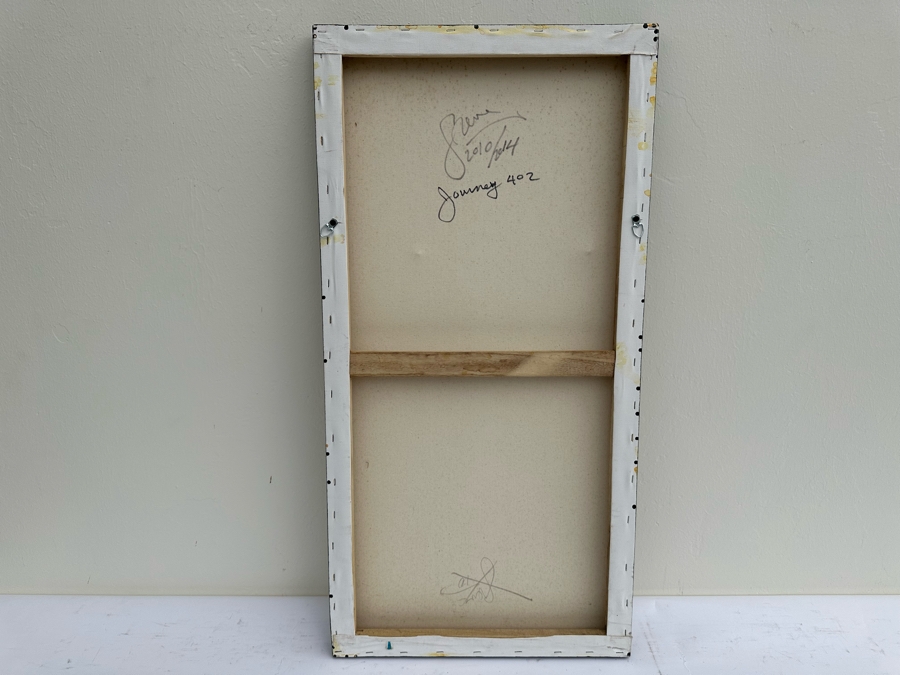 Gerrit Greve (1948-2024, Cardiff by the Sea, CA) Original Abstract Acrylic Painting On Canvas Titled 'Journey 402' 2010 Signed Verso 18' X 36' Estimate $1,000-$2,000 [Photo 8]