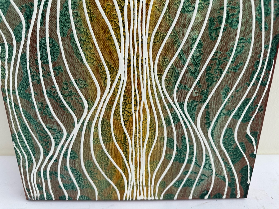 Gerrit Greve (1948-2024, Cardiff by the Sea, CA) Original Abstract Acrylic Painting On Canvas Titled 'The River' 2009 Signed Verso 12' X 36' Estimate $1,000-$2,000 [Photo 6]