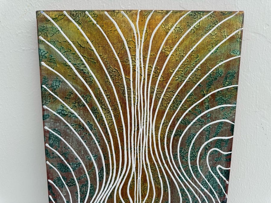 Gerrit Greve (1948-2024, Cardiff by the Sea, CA) Original Abstract Acrylic Painting On Canvas Titled 'The River' 2009 Signed Verso 12' X 36' Estimate $1,000-$2,000 [Photo 3]