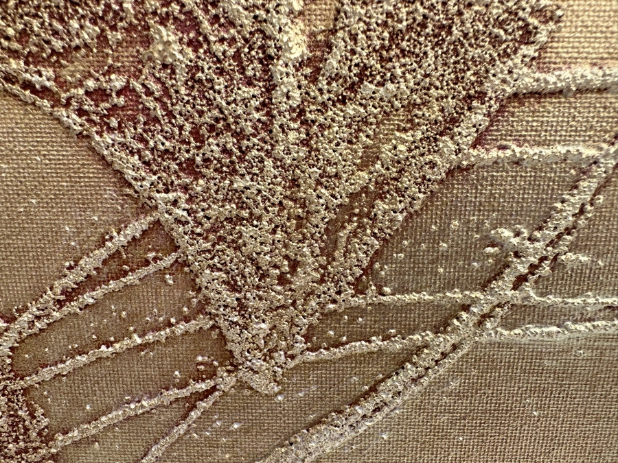 Gerrit Greve (1948-2024, Cardiff by the Sea, CA) Original Abstract Mixed Media Sand Acrylic Painting On Canvas Titled 'God 3' 2005 Signed Verso 40' X 30' Estimate $1,000-$2,000 [Photo 6]