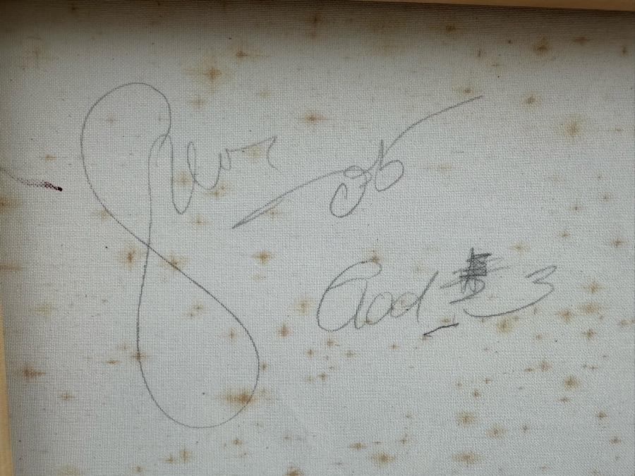 Gerrit Greve (1948-2024, Cardiff by the Sea, CA) Original Abstract Mixed Media Sand Acrylic Painting On Canvas Titled 'God 3' 2005 Signed Verso 40' X 30' Estimate $1,000-$2,000 [Photo 9]