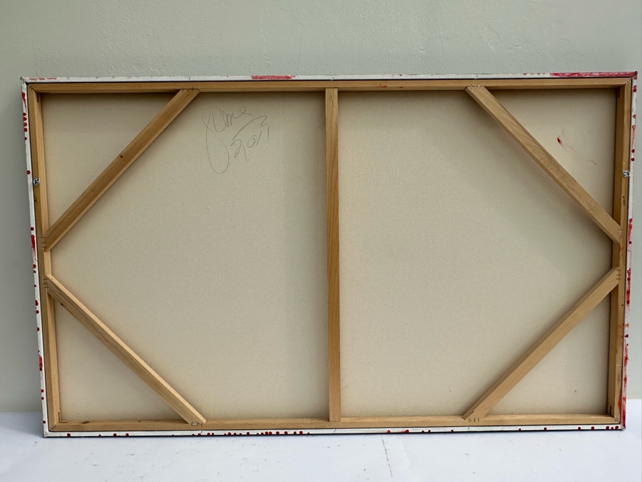 Gerrit Greve (1948-2024, Cardiff by the Sea, CA) Original Abstract Mixed Media Textured Acrylic Painting On Canvas 2011 Signed Verso 5' X 3' Estimate $1,500-$3,000 [Photo 6]