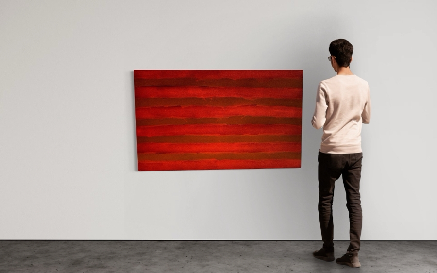 Gerrit Greve (1948-2024, Cardiff by the Sea, CA) Original Abstract Mixed Media Textured Acrylic Painting On Canvas 2011 Signed Verso 5' X 3' Estimate $1,500-$3,000 [Photo 1]