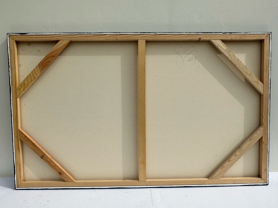 Gerrit Greve (1948-2024, Cardiff by the Sea, CA) Original Abstract Mixed Media Acrylic Painting On Canvas 2009 Signed Verso 5' X 3' Estimate $1,500-$3,000 [Photo 9]