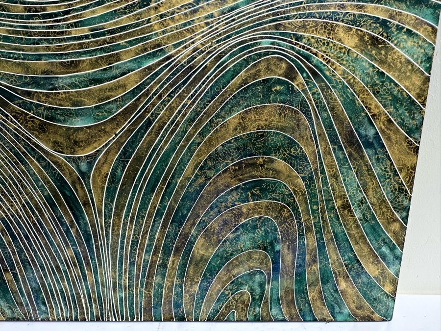 Gerrit Greve (1948-2024, Cardiff by the Sea, CA) Original Abstract Mixed Media Acrylic Painting On Canvas 2009 Signed Verso 5' X 3' Estimate $1,500-$3,000 [Photo 4]