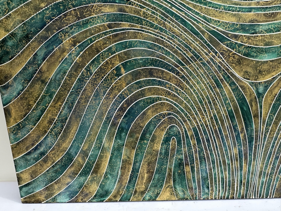 Gerrit Greve (1948-2024, Cardiff by the Sea, CA) Original Abstract Mixed Media Acrylic Painting On Canvas 2009 Signed Verso 5' X 3' Estimate $1,500-$3,000 [Photo 6]