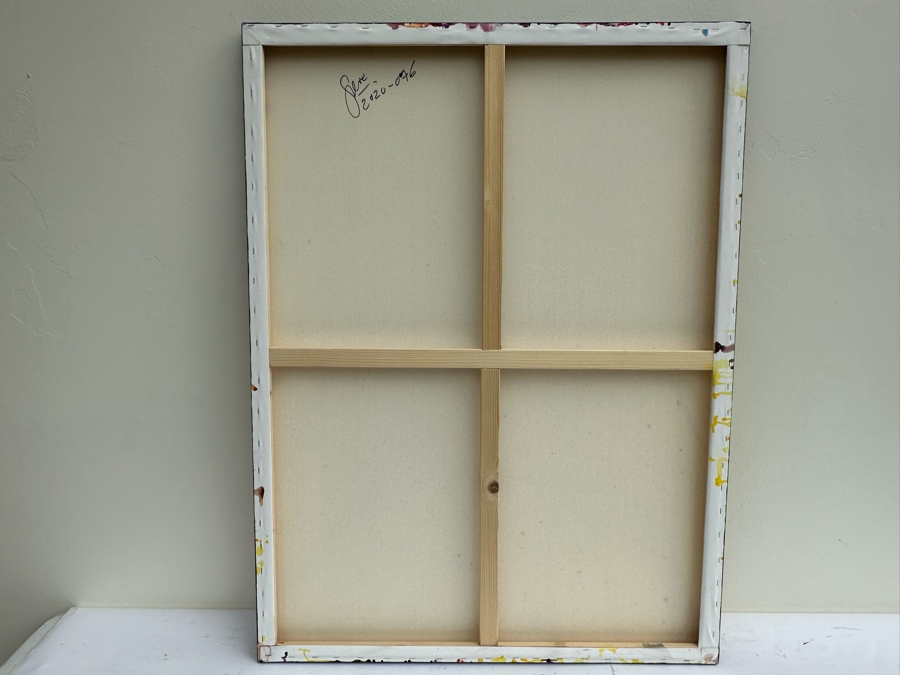 Gerrit Greve (1948-2024, Cardiff by the Sea, CA) Original Abstract Flowers Acrylic Painting On Canvas 2020 Signed Verso 3' X 4' Estimate $1,500-$3,000 [Photo 8]