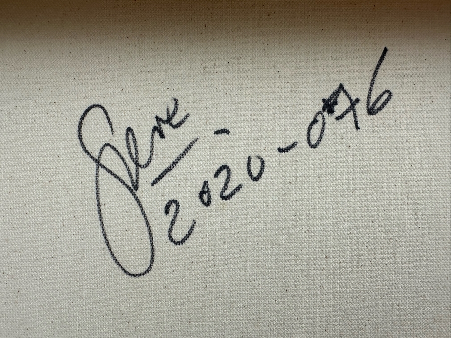 Gerrit Greve (1948-2024, Cardiff by the Sea, CA) Original Abstract Flowers Acrylic Painting On Canvas 2020 Signed Verso 3' X 4' Estimate $1,500-$3,000 [Photo 9]