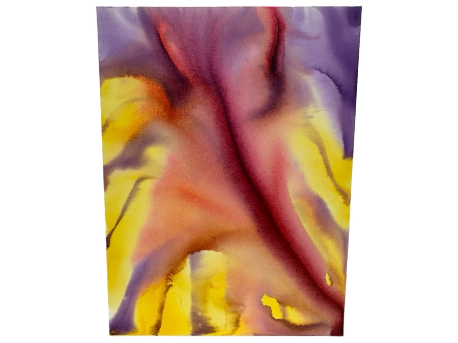 Gerrit Greve (1948-2024, Cardiff by the Sea, CA) Original Abstract Flowers Acrylic Painting On Canvas 2020 Signed Verso 3' X 4' Estimate $1,500-$3,000 [Photo 2]