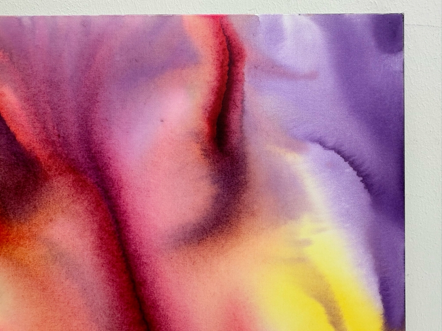 Gerrit Greve (1948-2024, Cardiff by the Sea, CA) Original Abstract Flowers Acrylic Painting On Canvas 2020 Signed Verso 3' X 4' Estimate $1,500-$3,000 [Photo 5]