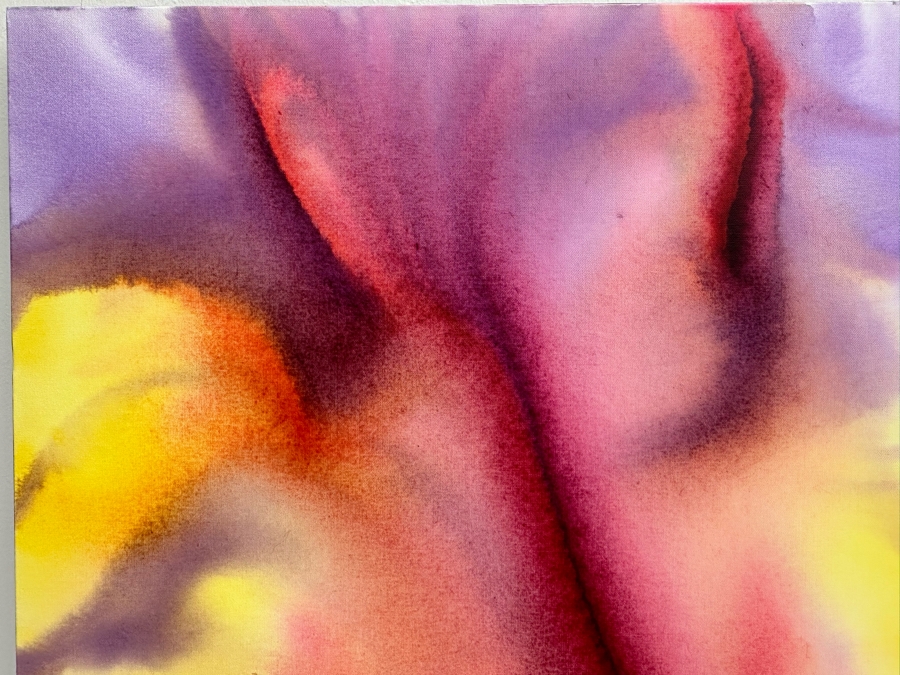 Gerrit Greve (1948-2024, Cardiff by the Sea, CA) Original Abstract Flowers Acrylic Painting On Canvas 2020 Signed Verso 3' X 4' Estimate $1,500-$3,000 [Photo 4]