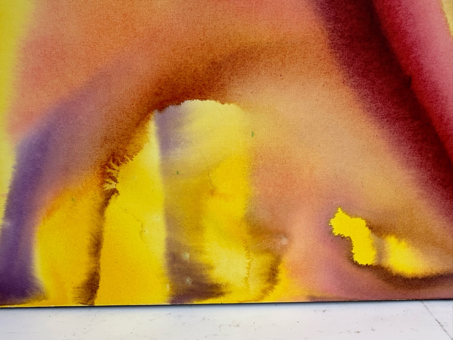 Gerrit Greve (1948-2024, Cardiff by the Sea, CA) Original Abstract Flowers Acrylic Painting On Canvas 2020 Signed Verso 3' X 4' Estimate $1,500-$3,000 [Photo 3]