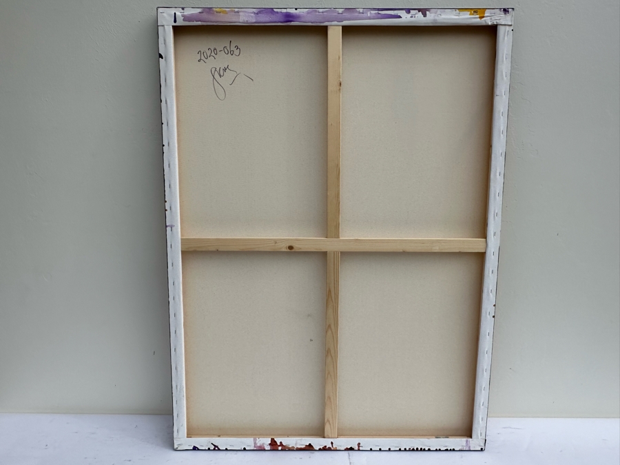 Gerrit Greve (1948-2024, Cardiff by the Sea, CA) Original Abstract Flowers Acrylic Painting On Canvas 2020 Signed Verso 3' X 4' Estimate $1,500-$3,000 [Photo 8]