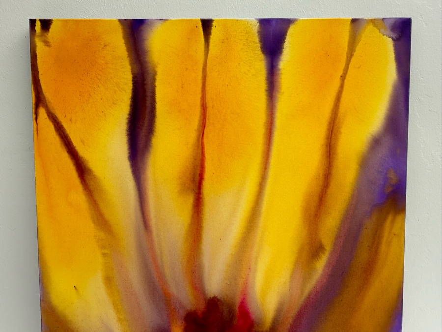 Gerrit Greve (1948-2024, Cardiff by the Sea, CA) Original Abstract Flowers Acrylic Painting On Canvas 2020 Signed Verso 3' X 4' Estimate $1,500-$3,000 [Photo 5]