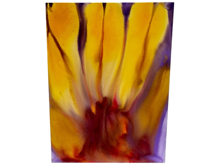 Gerrit Greve (1948-2024, Cardiff by the Sea, CA) Original Abstract Flowers Acrylic Painting On Canvas 2020 Signed Verso 3' X 4' Estimate $1,500-$3,000 [Photo 2]
