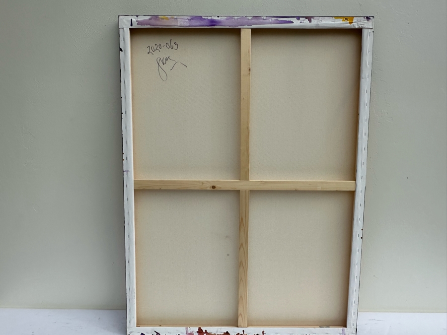 Gerrit Greve (1948-2024, Cardiff by the Sea, CA) Original Abstract Flowers Acrylic Painting On Canvas 2020 Signed Verso 3' X 4' Estimate $1,500-$3,000 [Photo 7]