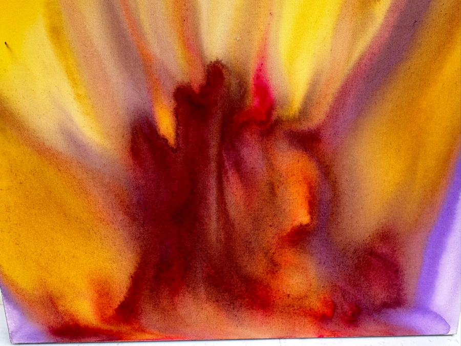 Gerrit Greve (1948-2024, Cardiff by the Sea, CA) Original Abstract Flowers Acrylic Painting On Canvas 2020 Signed Verso 3' X 4' Estimate $1,500-$3,000 [Photo 3]