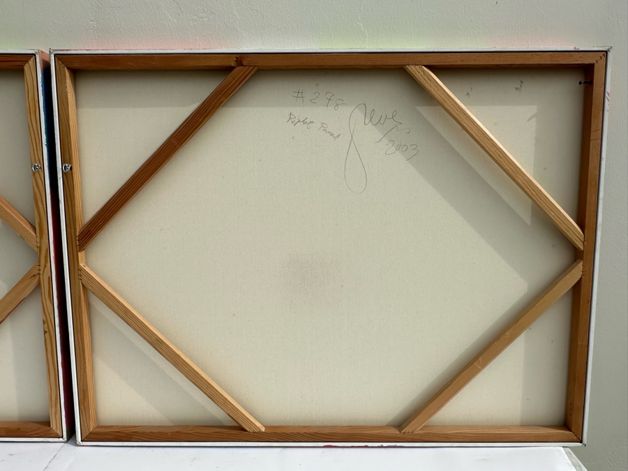 Gerrit Greve (1948-2024, Cardiff by the Sea, CA) Original Abstract Diptych Acrylic Painting On Canvas 2003 Signed Verso 8' X 4' Estimate $1,500-$3,000 [Photo 6]