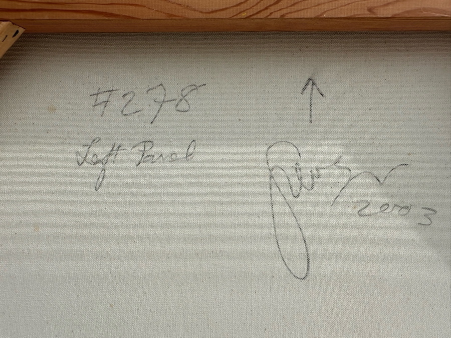 Gerrit Greve (1948-2024, Cardiff by the Sea, CA) Original Abstract Diptych Acrylic Painting On Canvas 2003 Signed Verso 8' X 4' Estimate $1,500-$3,000 [Photo 8]