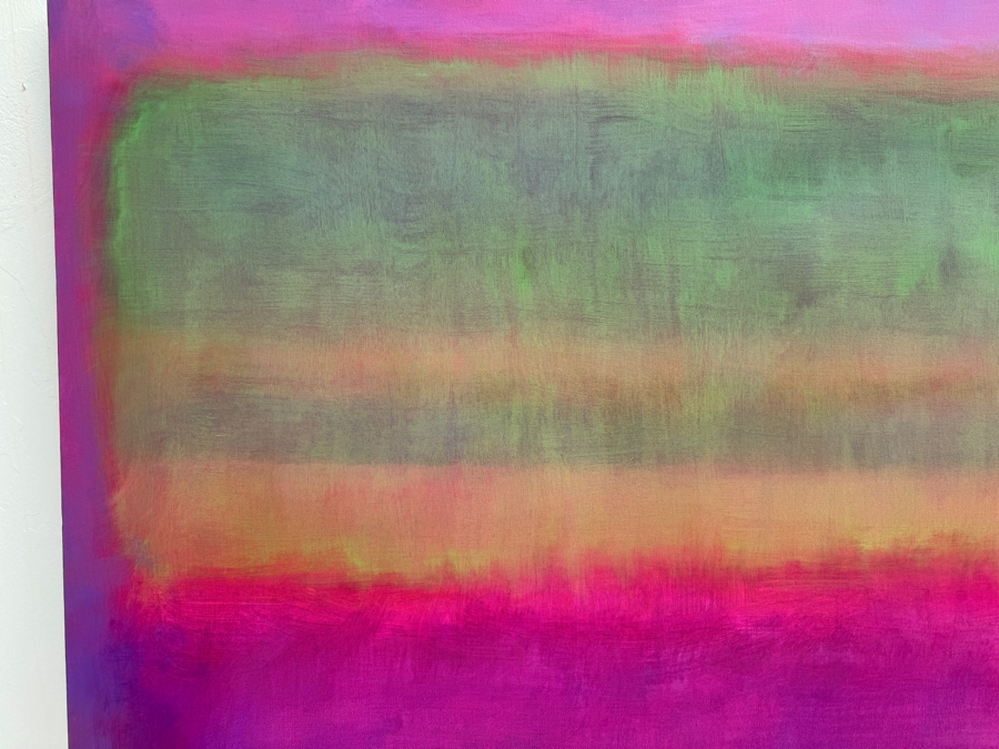 Gerrit Greve (1948-2024, Cardiff by the Sea, CA) Original Modernist Abstract Color Field Acrylic Painting On Canvas In Manner Of Mark Rothko 2011 Signed Verso 7' X 4' Estimate $1,500-$3,000 [Photo 3]