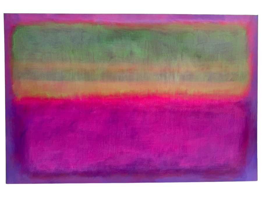 Gerrit Greve (1948-2024, Cardiff by the Sea, CA) Original Modernist Abstract Color Field Acrylic Painting On Canvas In Manner Of Mark Rothko 2011 Signed Verso 7' X 4' Estimate $1,500-$3,000 [Photo 2]